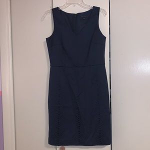 Tommy Hilfiger Navy Snakeskin V Neck Mini Dress
